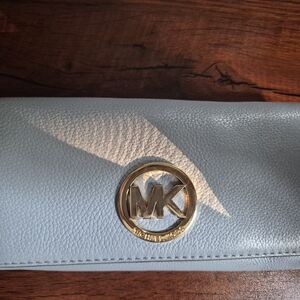Michael Kors Light Blue Leather Wallet